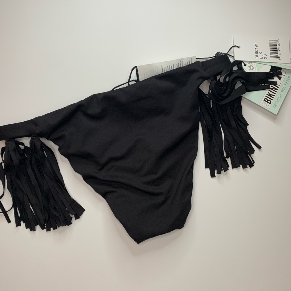 Bikini Lab Black Fringe Bikini Bottom Tassels Swimwear Size XS NWT - Picture 9 of 10